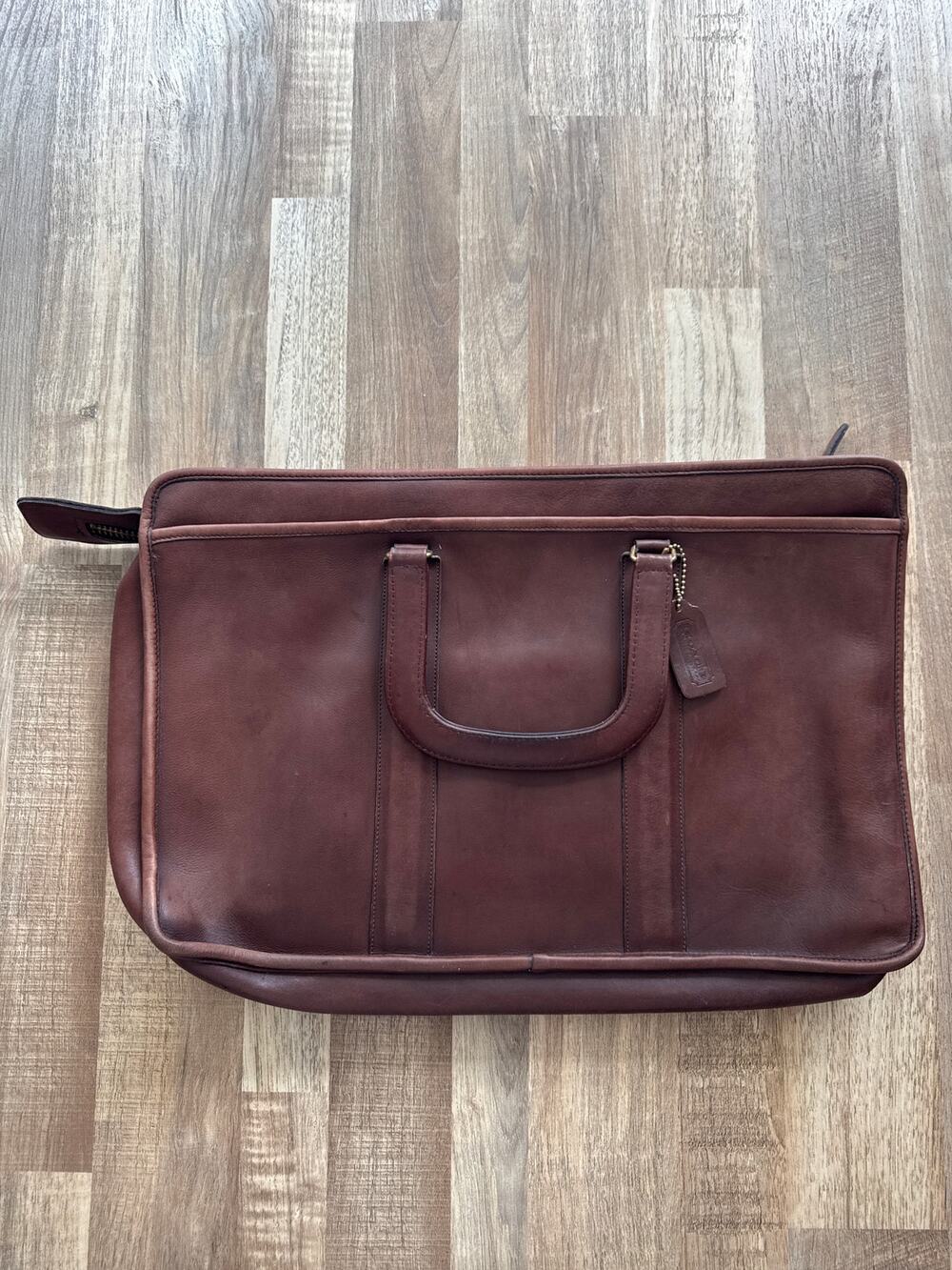 Vintage 1980s Coach Embassy Laptop Briefcase in Tabac Made in USA